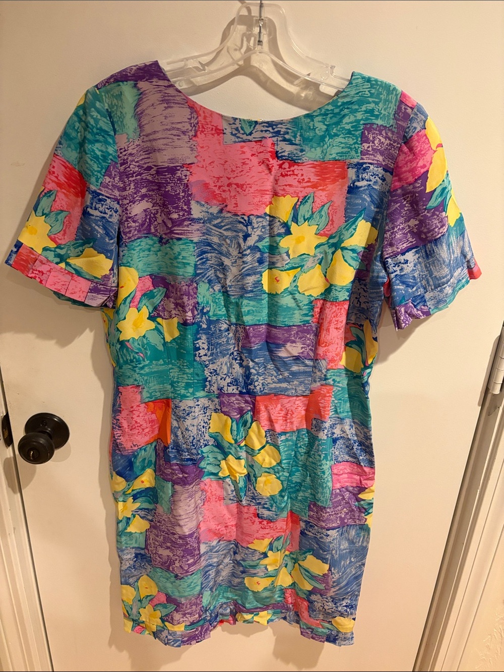 Liz Claiborne Multicolor Floral Patchwork Short Sleeve dress